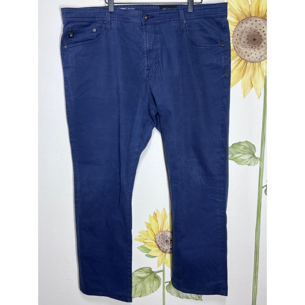 AG Adriano Goldschmied Everett Slim Straight Blue Pattern Pants 40x34